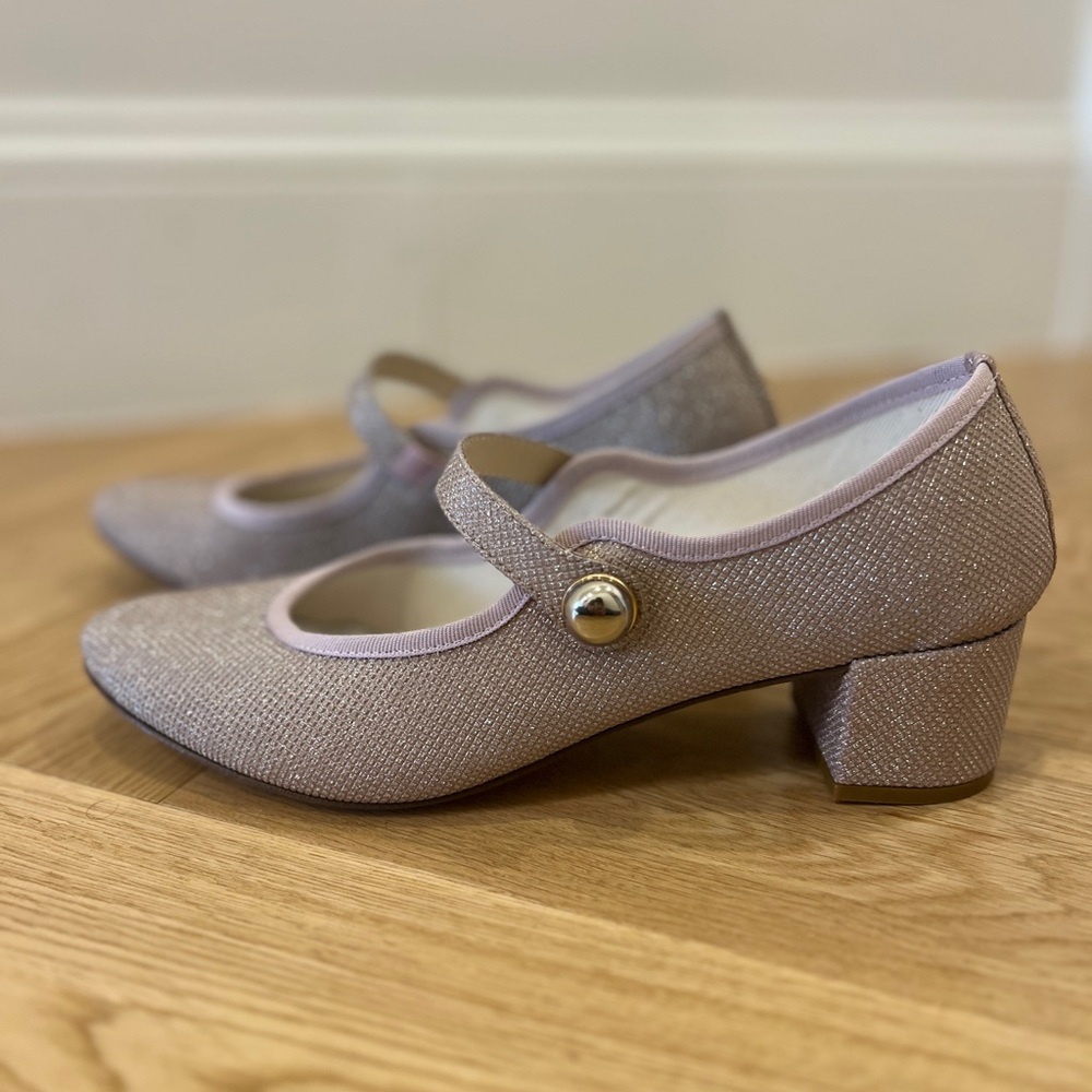 Repetto Paris pink shimmer maryjanes